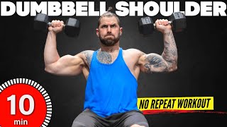 10 Min Shoulder No Repeat Dumbbell Workout (works even with light weights)
