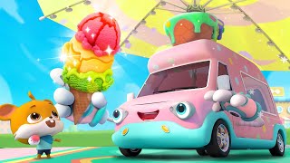 ひやひやおいしいアイスをどうぞ❤️ | はたらく車 | 子供の歌メドレー | 赤ちゃんが喜ぶ歌 | 子供の歌 | 童謡 | アニメ | 動画 | ベビーバス| BabyBus