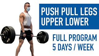 BEST FULL SCIENCE-BASED PUSH PULL LEGS UPPER LOWER PROGRAM | FREE Program Explained (5 Days/Week)