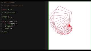 Spiral Pentagon in Python Turtle