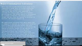 Daily Water Calculator In JavaScript With Source Code | Source Code & Projects