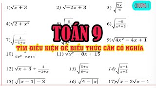 TOÁN 9 # TÌM ĐIỀU KIỆN ĐỂ BIỂU THỨC CĂN CÓ NGHĨA