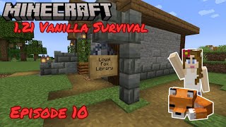 Cozy Library Build Ep. 10 Minecraft Vanilla Survival 1.21