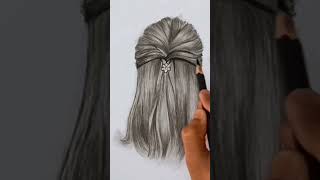 simple and easiest way to draw hair | #subscribe #shorts #youtubeshorts