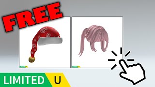 FREE LIMITED UGC | Short Pink Pigtails Hair \u0026 Red Snowflake Hat in Raise a Rainbocorn! on Roblox