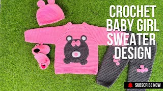 Easy crochet baby girl sweater full set new video 2024