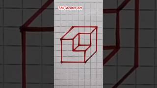 How to Draw a 3D shape easily/ simple Geometric patterns #shorts #youtubeshorts