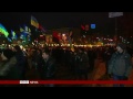 torch lit march in kiev by ukraine s right wing svoboda party bbc news