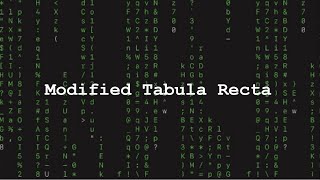 Cryptography - Modified Tabula Recta