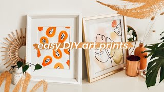 3 EASY DIY Paintings for Your Home | Minimal, Cute, Chic Watercolor Wall Art Print Tutorial + DECOR