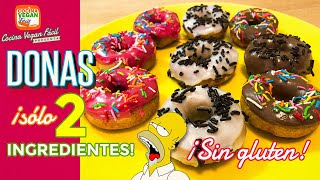 Donas con sólo ¡2 ingredientes! sin gluten - Cocina Vegan Fácil