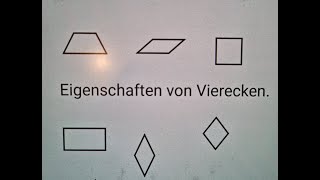 Eigenschaften von Vierecken - Quadrat, Rechteck, Raute, Drache, Trapez und Parallelogramm - Klasse 8