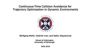 Continuous-Time Collision Avoidance for Trajectory Optimization in Dynamic Environments