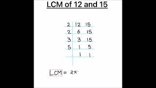 How to Find LCM of 12 and 15 / How to Find LCM / Finding LCM of 12 and 15 by Prime factorization