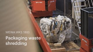 WEIMA Shredder WKS 1800 shreds plastic packaging waste