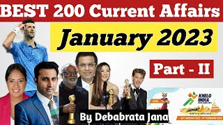 Best 200 Current Affairs January 2023 Part-II/SSC CGL, CHSL,MTS,CPO,WBCS EXAM 2023 @mrgsclasses7806