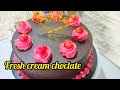 CHOCLATE FRESH CREAM BIRTHDAY CAKE#shorts#cakeidea #tasty