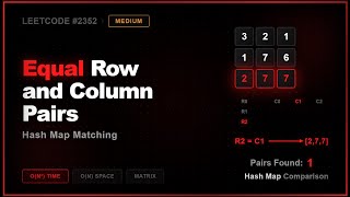 LeetCode 75 #23: Equal Row and column pair | Python Solution