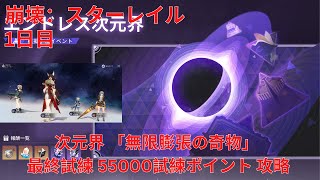 【崩壊：スターレイル1.4】模擬宇宙「エンドレス次元界」 1日目 次元界「無限膨張の奇物」 最終試練 55000試練ポイント攻略【Honkai Star Rail】