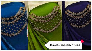 💙ഇത് ഈസി😃 ആണുട്ടോ ചെയ്യാൻ🫣🪡Threadsntrendsbyamaluz/Hand Embroidery/Aari work with normal needle