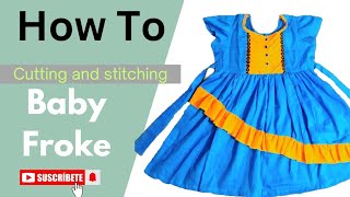 Baby Froke Cutting and stitching।।  খুব সহজে বেবি ফ্রোক বানানো  শিখে নিন।