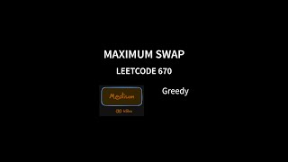 Maximum Swap - Leetcode 670 - Java