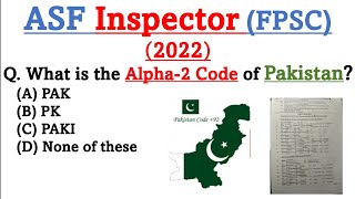 ASF Inspector Full Solved Paper 2022 By FPSC| FPSC ASF FIA ANF Solved Past Papers 2022