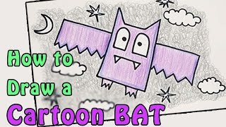 How To Draw A Cartoon Bat | Easy Step By Step Ways To Learn Drawing