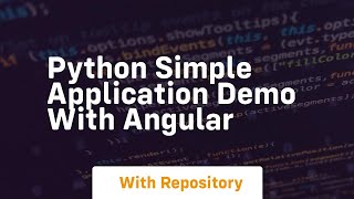 Python simple application demo with angular