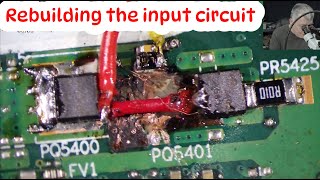 Lenovo 15 G2 no power - Burned board layers and carbonized mosfet - bypassing board burned patches