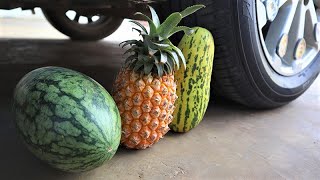 Crushing Crunchy & Soft Things by Car! EXPERIMENT: Car vs Watermelon, Pineapple, Apple and More