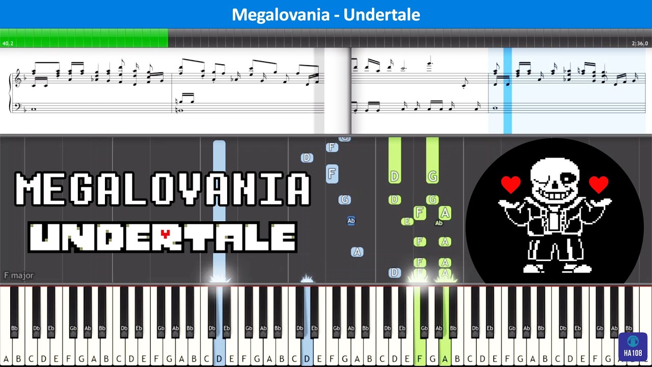 Megalovania Notes - Megalovania Virtual Piano - UNDERTALE - YouTube