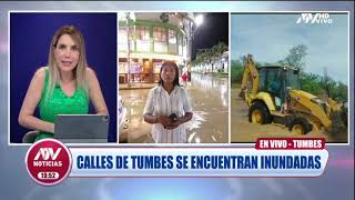 Tumbes: Calles de la ciudad se inundaron tras desborde del río