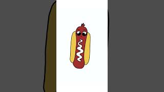 How to Draw Cute Cartoon Food 🌭🌮🍟 Easy Drawings 💗 #shorts