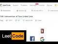 LeetCode Top Interview Questions Series |Intersection of Two Linked Lists | Java