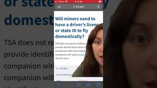 Do minors need ID for a domestic flight? #travel #flying #airplane #kidstravel #travelkid #shorts