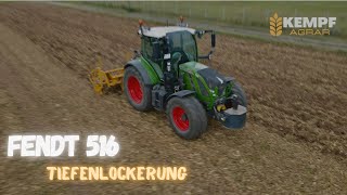 Fendt 516 mit Alpego bei der Tiefenlockerung nach Mais 2024 bei KEMPF AGRAR