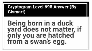 Cryptogram Level 698 Letters and Numbers