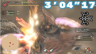 【MHRise】ナルハタタヒメ　雷神　弓ソロ　3'04\