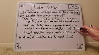 Tender Offer; Buying Shares from Stockholders
