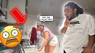 PUTTING MY GIRLFRIEND NEW EXPENSIVE WIG IN THE DISHWASHER!