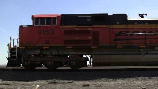 BNSF 9153 East, Pacing Video near Waterman, Illinois on 5-4-2011