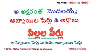 అ అక్షరంతో మొదలయ్యే అబ్బాయిల పేర్లు వాటి అర్థాలు | @BabysNames | Baby Boys Names | 10000+ Names P-2