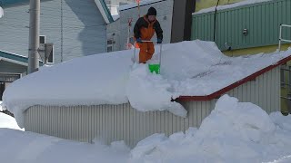 2023年 北海道田舎生活 雪下ろし７🌈 少し大きめな物置