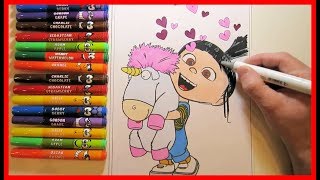 Despicable Me Agnes and Unicorn Coloring and Drawing | Kids Toddlers Fun and Entertainment
