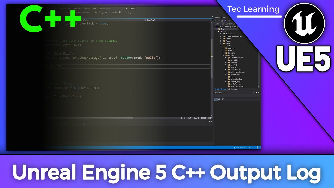 Unreal Engine 5 C How Make Output Log Message Ue5 With C Tutorial