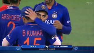 Bhuvneshwar Kumar crying and Virat Kohli Did This Heart Winning Gesture after His 5 Wkt vs AFG