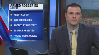 Man arrested and charged after two armed robberies in Martinsville