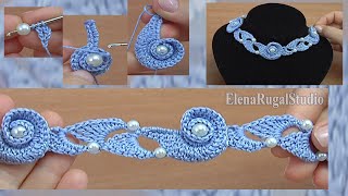 HOW to MAKE a Crochet Spiral CORD NECKLACE/ CROCHET WITH BEADS/ CROCHET JEWELRY