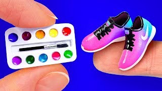 26 EASY DIY MINIATURE BARBIE IDEAS 〜 Mini paints, Nike Sneakers, Lipgloss and more!